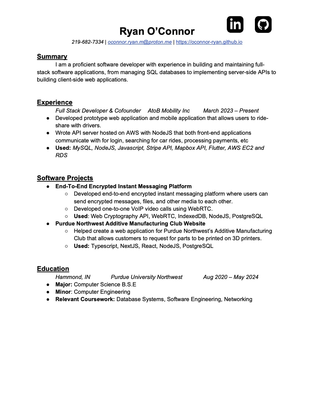 View My Resume By Clicking The Image Above!